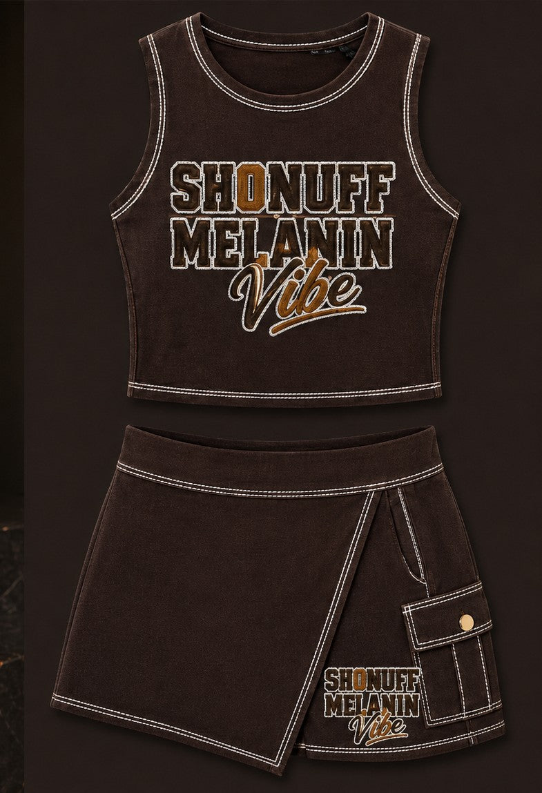 Shonuff Melanin Vibe skort set