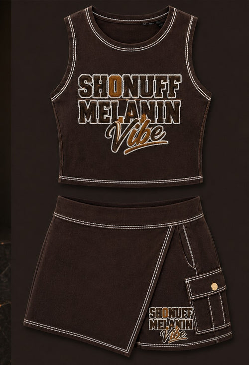 Shonuff Melanin Vibe skort set