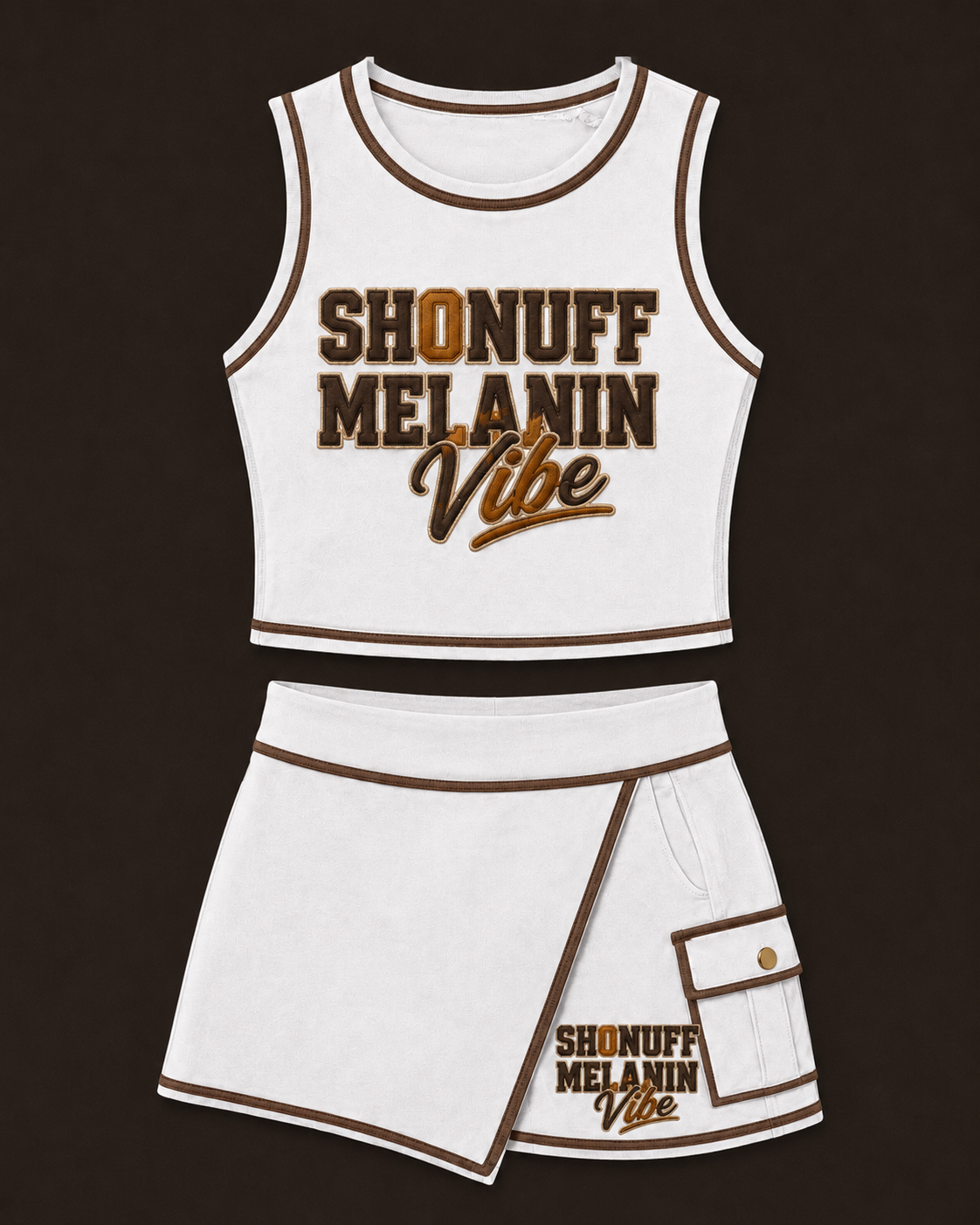 Shonuff Melanin Vibe skort set